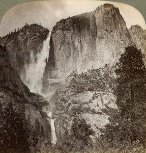 Yosemite Point and Wind-Blown Yosemite Falls, Yosemite Valley, California, USA