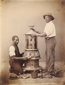 Two Workmen Polishing a Stove