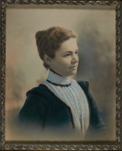 Young Woman Wearing White Lace Shirtwaist by Unidentified