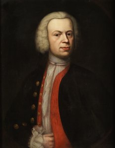 Half-Length Portrait of a Gentleman with a Wig by Unidentified painter label QS