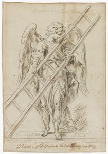 An Angel Holding a Ladder by Unknown