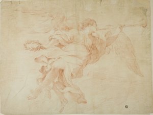 Angel with Trumpet and Wreath by Unknown