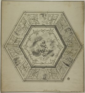 Ceiling Design with Saint Anthony of Padua Surrounded by Episodes from his Life and Symbols of Martyrdom of the Apostles by Unknown