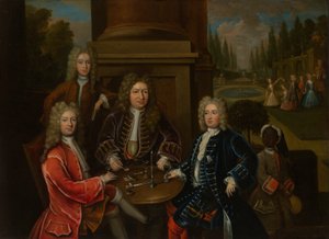 Elihu Yale Seated at Table with the Second Duke of Devonshire and Lord James Cavendish by Unknown