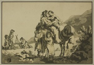 Family of Travelers Resting