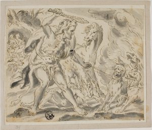 Hercules, Cerberus and the Mares of Diomedes