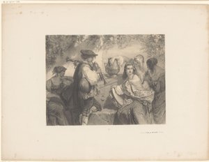 Italian Musicians by a Coffin by Unknown