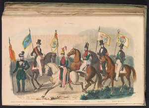 Costumes and Banners of the Honor Guards of Drenthe, Assen, Maastricht, Roermond, Venlo, and Helmond, 1840-1842