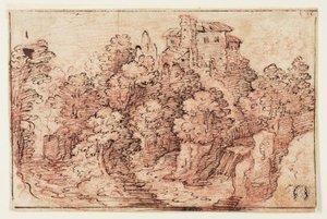 Landscape: House on Wooded Hill