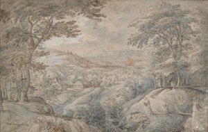 Landscape with Distant View in Valley