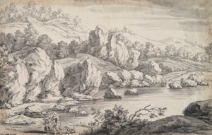 Landscape with Tobit and Angel by Unknown