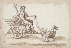 Mercury in a Chariot Drawn by Roosters by Unknown