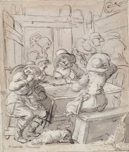 Merry Christmas; Woman and Soldier Seated at Table by Unknown