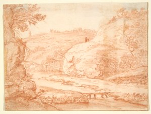 Mountainous Landscape with Stream by Unknown