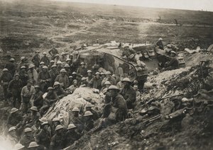 Official photograph taken on the Western Front: One of our Tanks at Flers, 1916