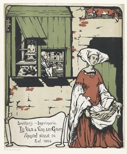Advertisement for Printing House De Vos & Van der Groen in Antwerp by Unknown