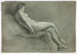 Reclining Academic Female Nude by Unknown