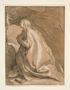 Saint Mary Magdalen in the Cave Facing Left by Unknown