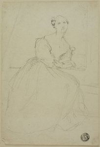 Sketch of Seated Woman in Evening Dress