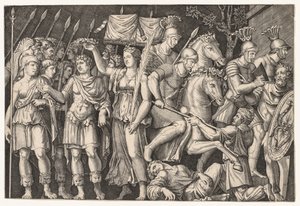 Speculum Romanae Magnificentiae: Trajan Between City of Victory and Rome (The Emperor Trajan) by Unknown