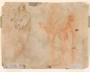 Studies of Falling Figures (recto); Studies of Figures in Draped Clothing (verso)