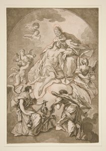 The Ascension of Christ with God the Father and Angels by Unknown