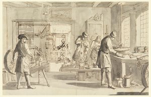 The Interior of a Textile Factory by Unknown