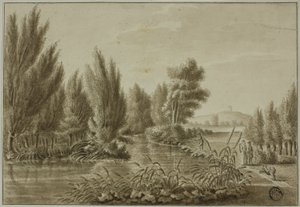 View Over the Leine near Gottingen Toward Rosdorf Warte by Unknown