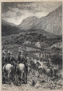 A Battlefield - 19th century illustration for the historical novel 