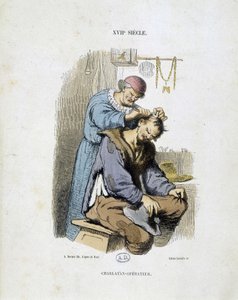A charlatan operator - from a 17th century engraving
