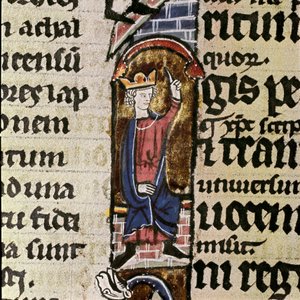 A king assisting in the reconstruction of the temple of Jerusalem (Detail)