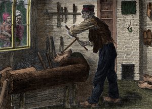 A Saboteur at Work in His Workshop in Belgium, In 