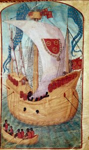 A Ship with Sail Decorated with the Coat of Arms of Louis Malet by Unknown artist