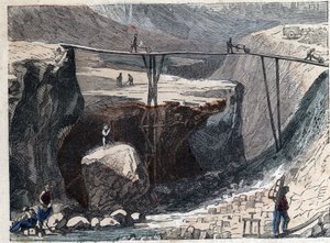 A stone quarry in the 19th century