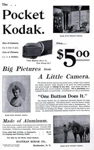 Advertising for the Kodak pocket camera. (Pocket Kodak) 1895. Private Collection by Unknown artist