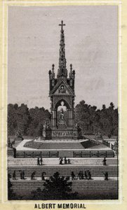 Albert Memorial, London, England. Late 19th century chromolithography