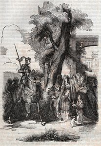 Alcina and her court come to greet Ruggiero - engraving of 1851 from the poem Orlando Furioso (1516) by Ludovico Ariosto, translated by the Count of Tressan and published by Gustave Harvard 1851 by Unknown artist