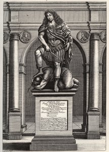 Allegory Representing King Louis XIV Crushing His Enemies. Engraving by J. Frosne from 1653. Private Collection.