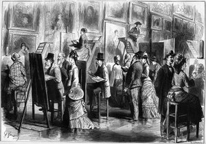 Amateur painters at the Louvre Museum