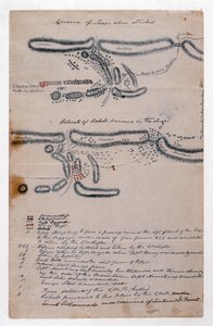 Annotated sketch map of the Battle of Boomplaats, 29 August 1848 by Unknown artist