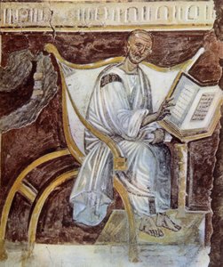 Anonymous (around the 6th century). The oldest portrait of Saint Augustine (354 - 430). Rome. Palazzo Lateranense, Scala Santa (St. Staircase). Facsimile