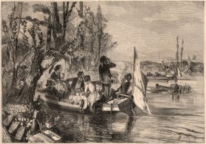 Around Paris in 1857: The canoeists in Asnieres by Unknown artist