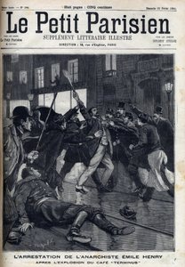 Arrest of the anarchist Emile Henry after the explosion of the cafe 