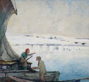 Auks at the Fjord by Unknown Artist