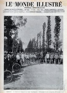 Bordeaux - the start of the Paris-Bordeaux race - cover of “The Illustrous World” of 1895 by Unknown artist
