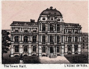 Boston, United States: view of Town Hall. The world illustrates 168 views (late 19th century) by Unknown artist