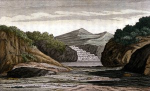 Brazil, river and land rich in golden pepites. 19th century engraving by Unknown artist