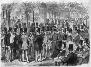 Brokers near the small Bourse du Boulevard des Italians in Paris, France by Unknown artist