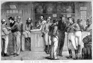 Bush tavern in Australia, circa 1880 by Unknown artist