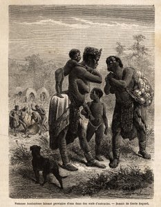 Bushmen Stocking Water in Ostrich Eggs by Unknown artist